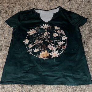 Floral Green Women's Top